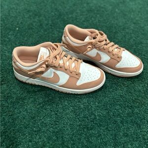 Nike Beige and White Low-Top Sneakers